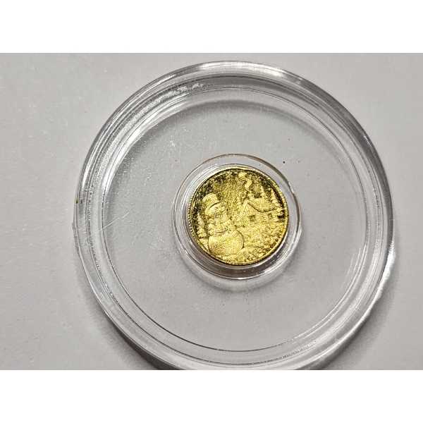 1/200TH Troy Oz .9999 Fine Gold 2025 Snowman Round