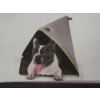 Image 2 : New KO Gray With Green Trim Small Pet Cozy Padded Teepee- Zips Flat As Well