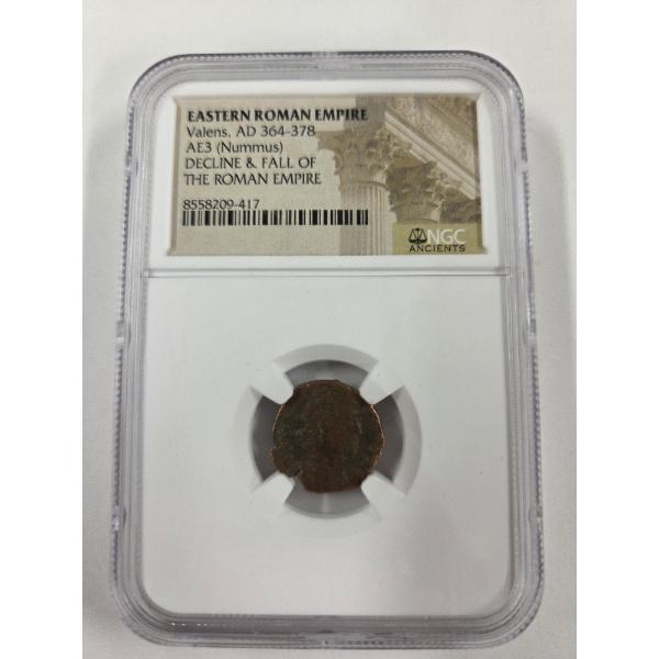 NGC Ancients EASTERN ROMAN EMPIRE VALENS - AD 364-378 AE3- NUMMUS - DECLINE & FALL OF THE ROMAN EMPI