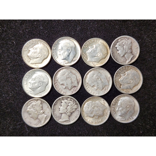 $1.20 Face Value Assorted 90% Silver Dimes