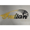 Image 1 : Indian Motorcycle Company Logo Black & Yellow Metal Hanging Sign - approx. 19.5 in