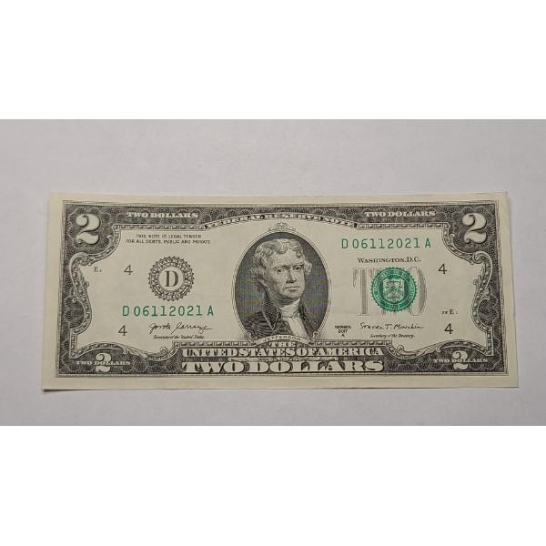 Series 2017 A Crisp $2 Birthday Note - 6/11/2021 - Face Value: $2.00
