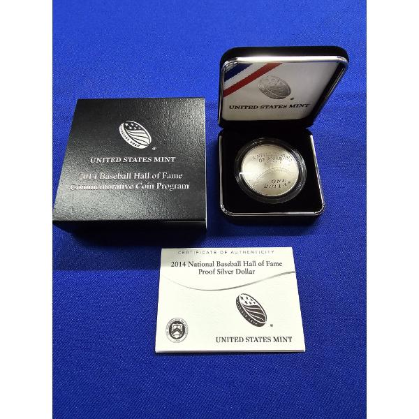 2014- P Baseball Hall of Fame Commemorative Uncirculated Silver Dollar Proof - US Mint
