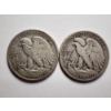 Image 3 : Two Walking Liberty 90% Silver Half Dollars ~ 1945 & 1947 ~ $1.00 Face Value