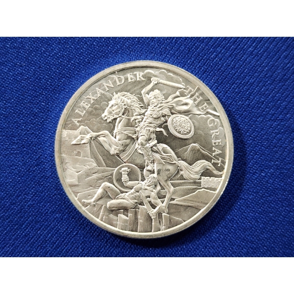 Alexander The Great Legendary Warriors 1 oz .999 Fine Silver Round