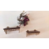 Image 1 : Group As Shown - Asian Themed Wall Shelves Each 12" by 5"  - Includes Floral Wall Decor