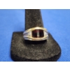 Image 1 : Barrel-Cut Garnet 10K Yellow Gold Ring - Size 10 - 5.9g