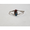 Image 1 : Sterling Silver Cuff Bracelet w/ Turquois and Coral Stones TW: 7.0g