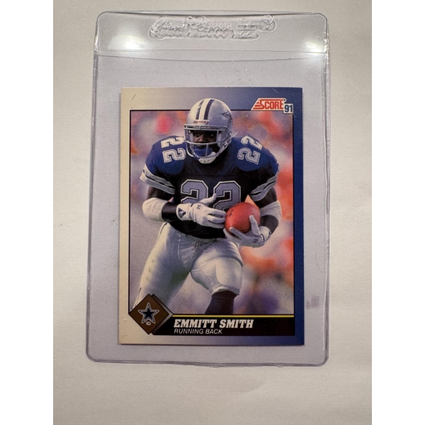 1991 Score Emmitt Smith ROOKIE Football Card In Holder - Mint Condition