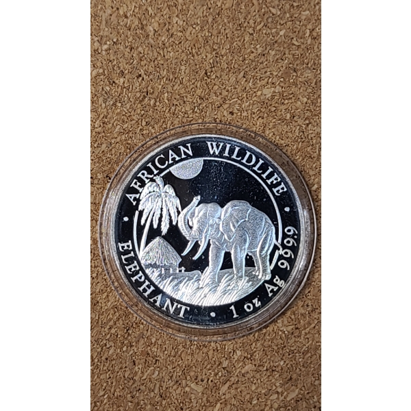 2017 Somalia 100 Shillings African Wildlife 1 Oz 9999 Silver Proof Elephant Coin