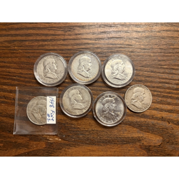 90% Silver - Franklin Half Dollars - FV $3.50