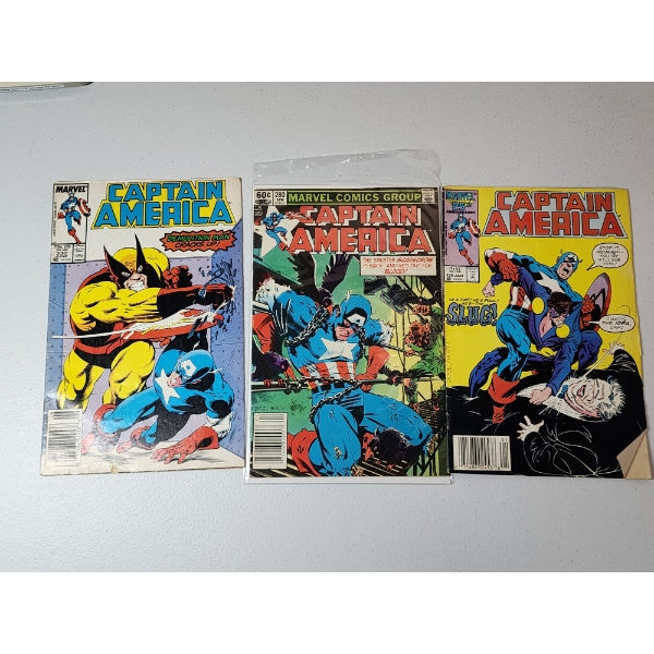 x3 Vintage Marvel Captain America 1986, 1987, 1983 Comic Books in Great Condition 