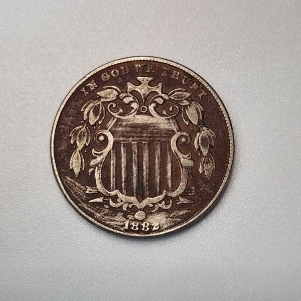 1882 Shield Nickel 5 Cent United States Coin