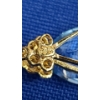 Image 4 : 14K Gold Necklace & Sterling Silver Gold Plated Pendant With Blue/White Stones - Total Weight: 3.8g