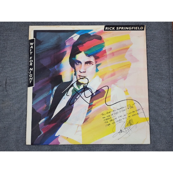 Autographed Rick Springfield Wait for Night Vinyl Record