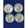 Image 1 : x4 Assorted Years United States Standing Liberty 90% Silver Quarters FV: $1.00