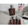 Image 3 : Lot of Assorted Kitchen/Drink Items: Pot, Thermometer, Shaker, Flask, Utensils, Glass Stirrers 