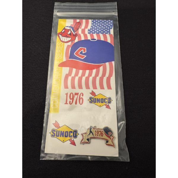 1976 Cleveland Indians Sunoco Baseball Cap Chief Wahoo Collector Pin - Mint Condition