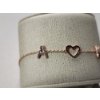 Image 2 : 10K Rose Gold "A" & "K" Heart 9" Bracelet Total Weight: 2.2g