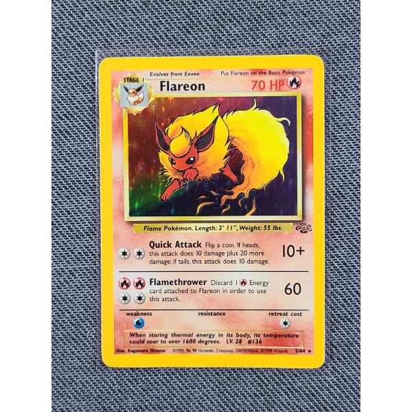 Flareon 3/64 Holo Rare Pokemon Jungle Set Trading Card