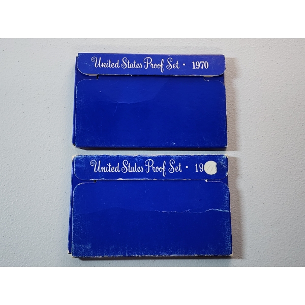 x2 United States Mint Proof Sets: 1970 (Inc. 40% Silver Kennedy) & 1971 in Original Packaging