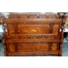 Image 1 : 2 Pc Wooden Bed - 58" Width -  Superior Carved Headboard & Footboard