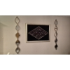 Image 1 : 2 Pcs Only  Modern Metal Large Wall Sculptures - 59.5" by 7" - Shown With Grouping As Hung 