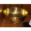 Image 4 : 3 Pc Group AS Shown - Antique Silverplate Mounted Depressin Glass Bowl - Brass Bowl & Santa Figure