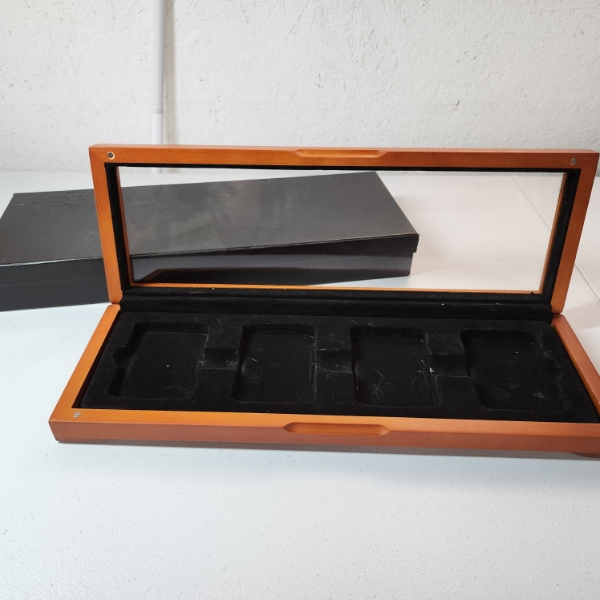 Nice Wooden Glass-Top Coin Slab Storage Case - Holds 4 Standard Slabs