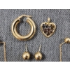 Image 2 : 14K Gold Earring Assortment Ft. Three Sets, A Loose Earring & A Pendant ~ Total Weight 5 Grams
