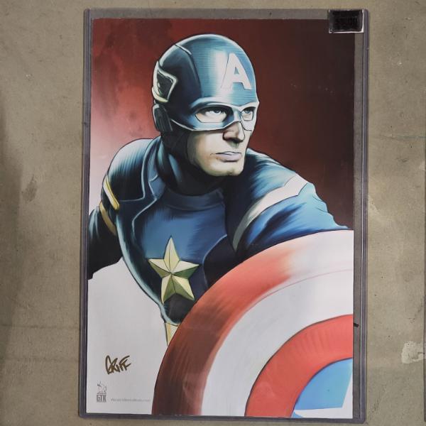 Marvel Comics Captain America Art Print with Protector (18x12.5")