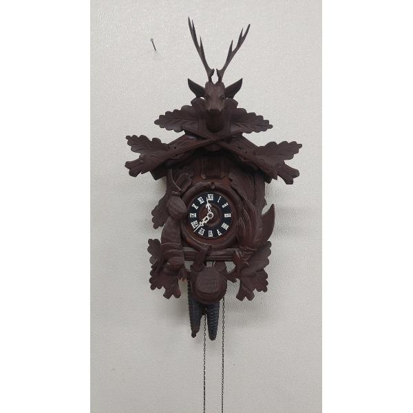 Vintage Made In Germany Wooden Cuckoo Clock  With Hunting Theme (Deer/Stag) - See Details