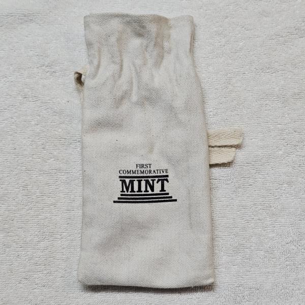 Vintage First Commemorative Mint Empty Cloth Money Bag