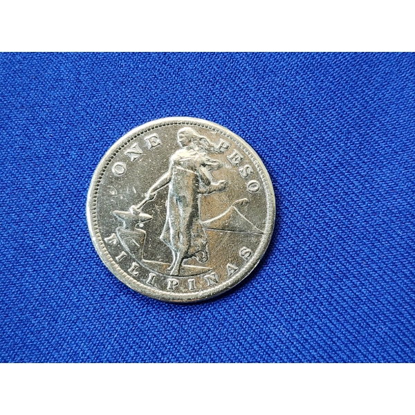1907-S Philippines United States One Peso Silver Coin ASW: 0.5144 oz 