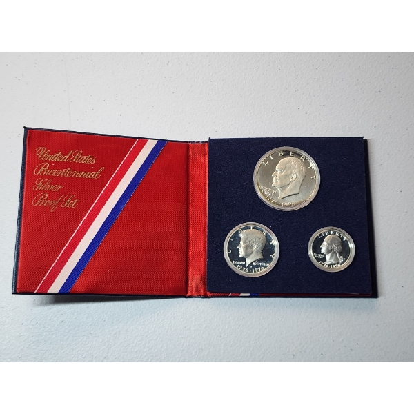 1976 United States Mint Bicentennial Silver 3-Coin Proof Set