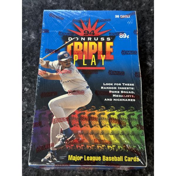 1994 Unopened DonRuss Triple Play MLB Baseball Wax Box - 36 Packs - Factory Sealed - Mint Condition
