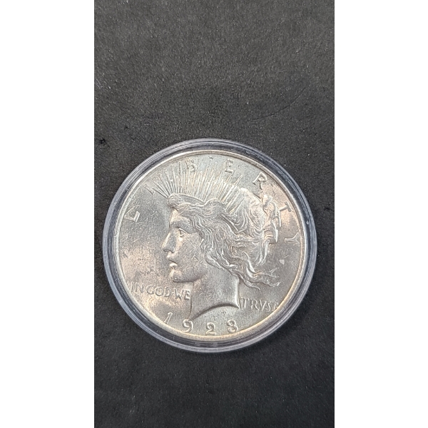 United States 1923 90% Silver Peace Dollar In Coin Capsule