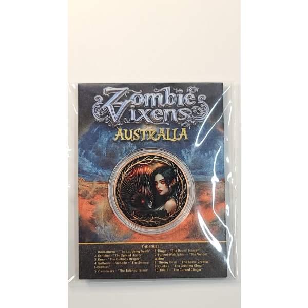 Colorized Echidna 'The Spiked Horror' Zombie Vixens Australia 33 Grams .999 Fine Copper Round