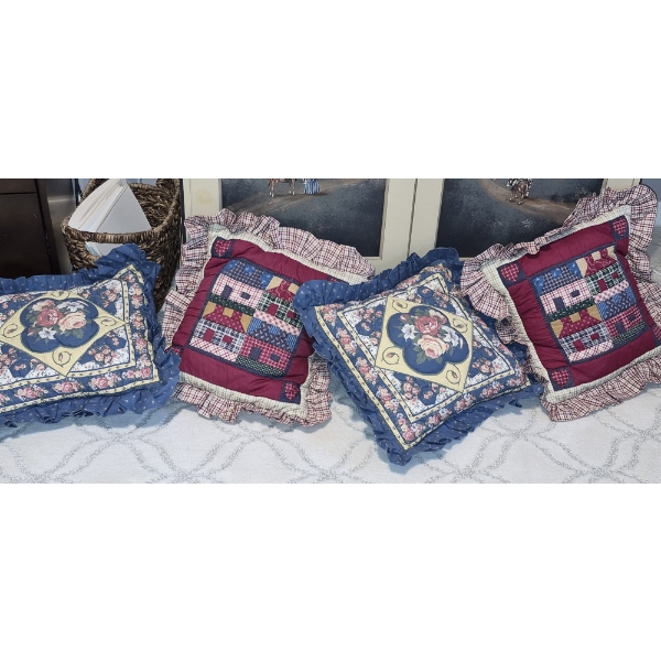 PICKUP IN NORTHFIELD - Lot of 4 Throw Pillows As Shown In Nice Clean Condition - See Pics