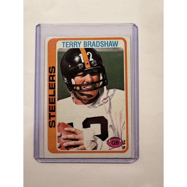1978 Topps Terry Bradshaw Pittsburgh Steelers Football Card In Protective Holder - Mint Condition