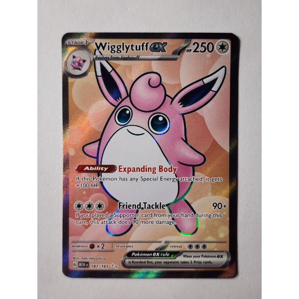 Wigglytuff EX 187/165 Holo Rare Pokemon Trading Card ~ Near Mint Condition!