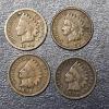 Image 1 : 4 Pcs - Indian Head Cents 1896 / 97 / 98 / 1900  - See Pictures For Grade