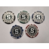 Image 2 : Rare Michigan State Spartans Clay Poker Chip Set - Mint Condition - Complete Set 5 Chips