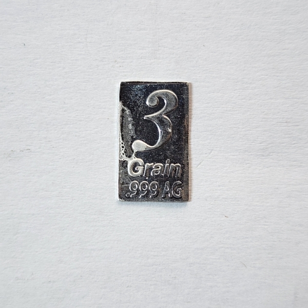 3 Grain .999 Fine Silver Bar