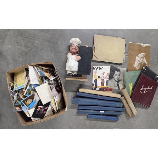 Vintage Collectables Including Huge Postcard Collection, Scrapbooks, Ohio Power Blueprints & More