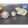 Image 5 : 5 Vintage Perfume Bottles with Stoppers - Very Unique and Fun! Red, Blue, Purple, Clear