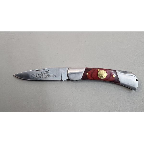 Brand New "Marine Corps" Frost Cutlery Folding Pocket Knife With 4.5" Barracuda Wood Handle 3” Blade