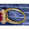 Image 3 : Gorgeous 14K Pink Gemstone Starburst Ring - Size 7 - 3.9 Grams