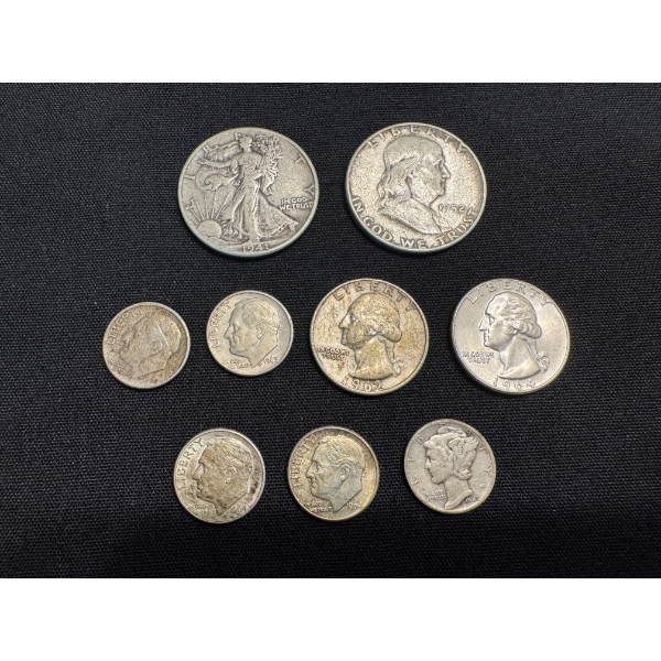 United States 90% Silver Coins - Halves, Quarters & Dimes - Excellent Condition - $2.00 Face Value