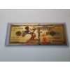 Image 1 : Rare Disney Mickey Mouse Gold Foil .999999 - 24K Gold Note In Protective Holder - Mint Condition